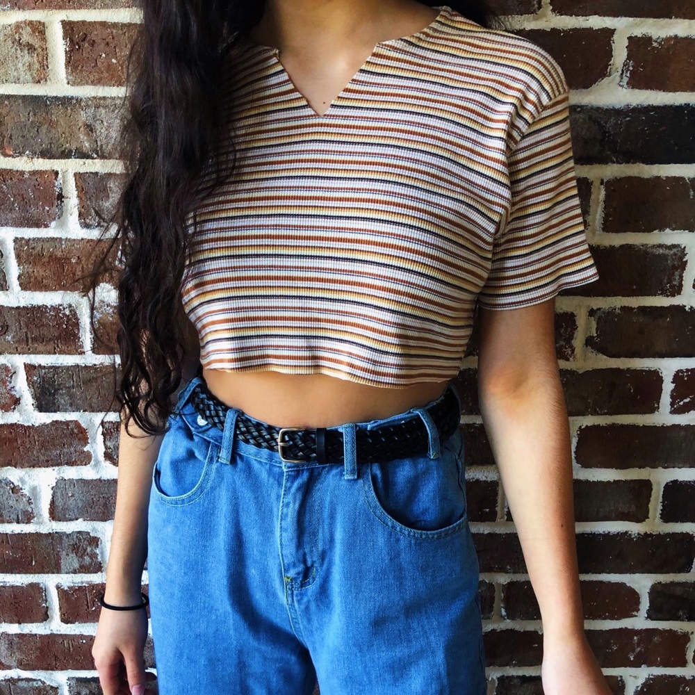 Striped 90’s Style Crop Top